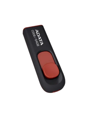 Pen Drive ADATA C008 Retrátil USB 2.0 64GB Preto - AC008-64G-RKD