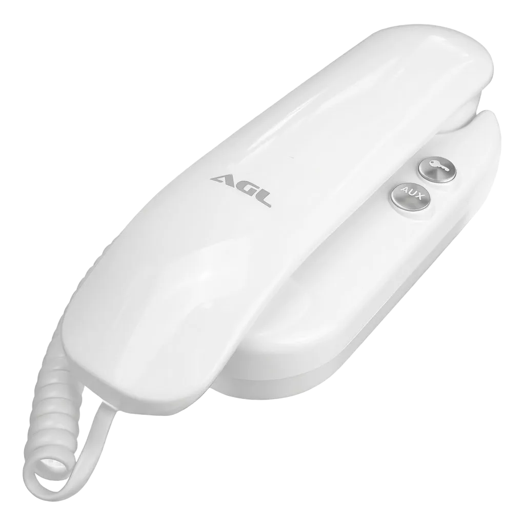 Interfone Extensão Universal Monofone AGL P-100 com Botão de Acionamento de Fechadura Branco (1103005)