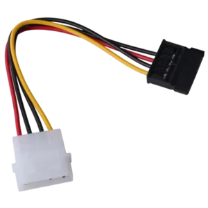 Cabo de Força SATA 15 Pinos Fêmea x Molex 4 Pinos Macho 180° Plus Cable PC-STF015 OEM - 15cm