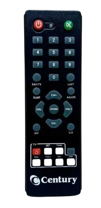 Controle Remoto Century Analógico Inteligente com Função Copiar TV Infravermelho Preto - CKD-CENT-ANALOG
