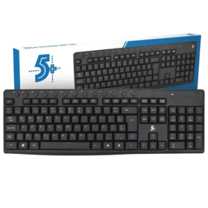 Teclado Sem Fio 2.4GHz 5+ Wireless Office 015-0081 com Layout ABNT2 e Receptor Nano USB