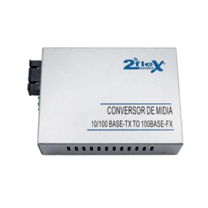Conversor de Mídia 2Flex Fast Ethernet WDM Lado B 10/100 Mbps Monomodo SC 20km Bivolt - 2F-F10/100-LB-20