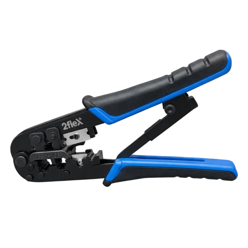 Alicate de Crimpar Manual com Catraca para Conectores RJ11 RJ12 RJ45 2Flex 2F-N6/8P-PRO Profissional