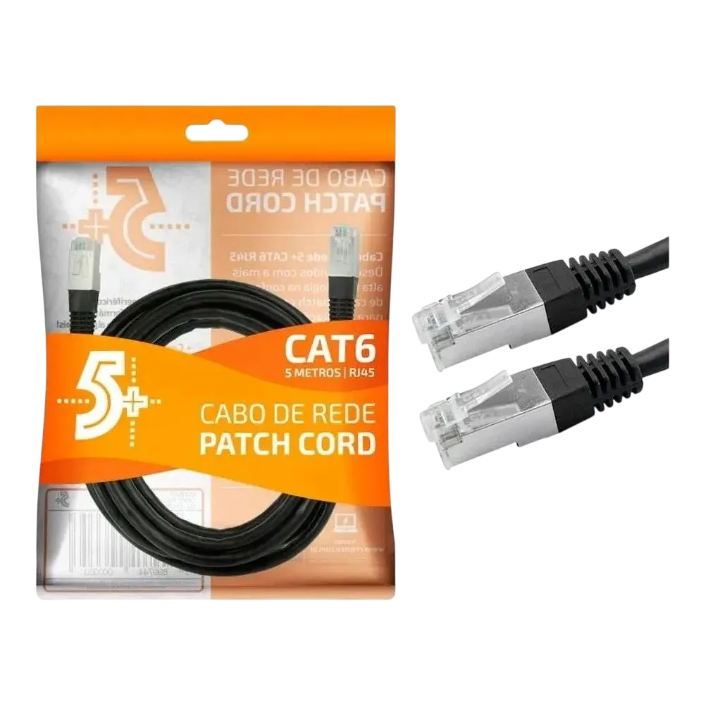Cabo de Rede Patch Cord CAT6 FTP Blindado 2M Amarelo 5+ Chip Sce 018-1088