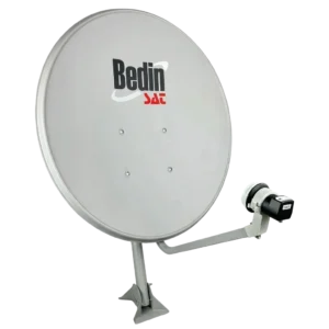 Antena Parabólica Offset Banda Ku 90cm BedinSat com Suporte de Fixação e Logomarca