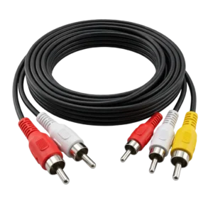 Cabo de Áudio e Vídeo Composto 3 RCA Macho para 3 RCA Macho Banhado a Ouro 1.50m