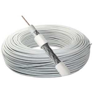 Cabo Coaxial Cabel Série 59 RG59 47% de Malha Branco - Rolo 100m