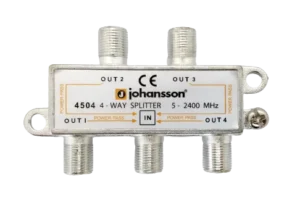 Divisor Repartidor de Sinal 4 Vias 5-2340 MHz Johansson com Passagem DC Total - 4504