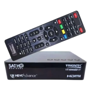 Receptor de TV Digital via Satélite Visiontec VT1000HD Full HD SAT HD Regional Banda C e Ku