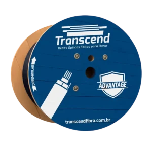 Cabo de Fibra Óptica Autossustentado ASU 80 Advantage Monomodo 06FO SM G.652D PEAD UV - Bobina de 3km