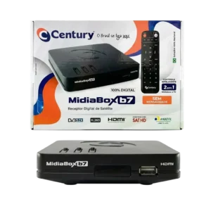 Receptor Digital de TV via Satélite Century MidiaBox B7 - Banda Ku e C
