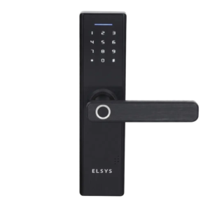 Fechadura Digital Biométrica de Embutir Elsys ESF-DE2000B Preta com Senha e Chave Mecânica