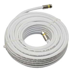 Kit Cabo Coaxial RG06 64% Malha - 15 Metros com Conectores F de Compressão - Sinuta