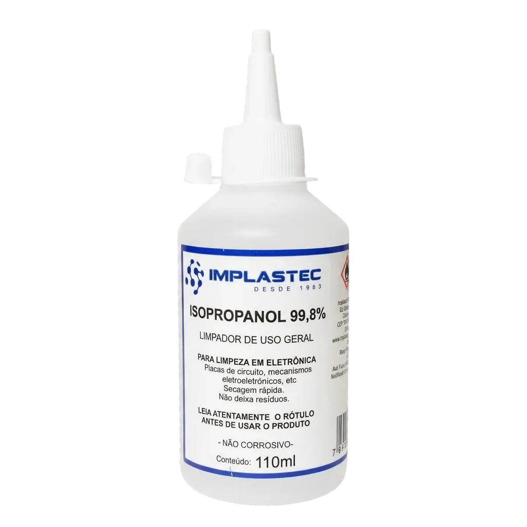 Álcool Isopropílico 99,8% Isopropanol Implastec - Frasco 110ml