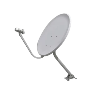 Antena Parabólica Offset Banda Ku 60 cm Sinuta Sem Logo Tubo Longo com Furo na Chapa Aço Galvanizado