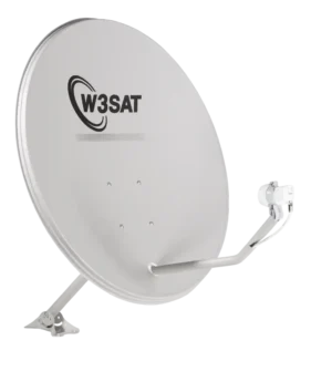 W3SAT Antena Parabólica Banda Ku de 75cm Chapa de Aço Galvanizado de Alto Ganho com Logo