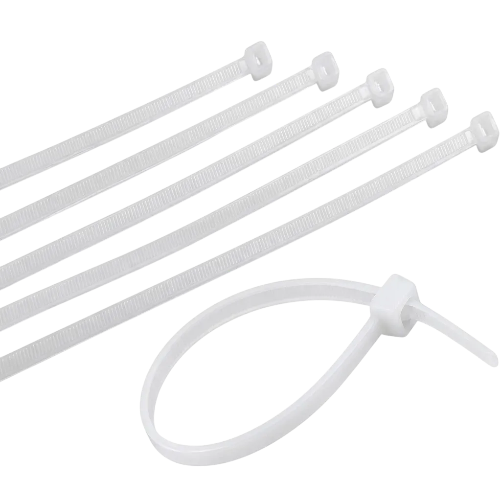 Abraçadeira de Nylon 2,5mm x 100mm Branca - Pacote com 100 Unidades