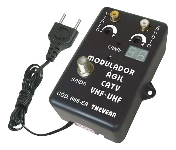 Vipcolor Modulador de Áudio e Vídeo Versátil Ágil Frequência Reversível VHF UHF CATV 75 Ohms
