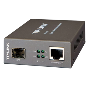 Conversor de Mídia Gigabit Ethernet SFP TP-Link MC220L 10/100/1000 Mbps Porta RJ45 e Slot SFP Mini-GBIC