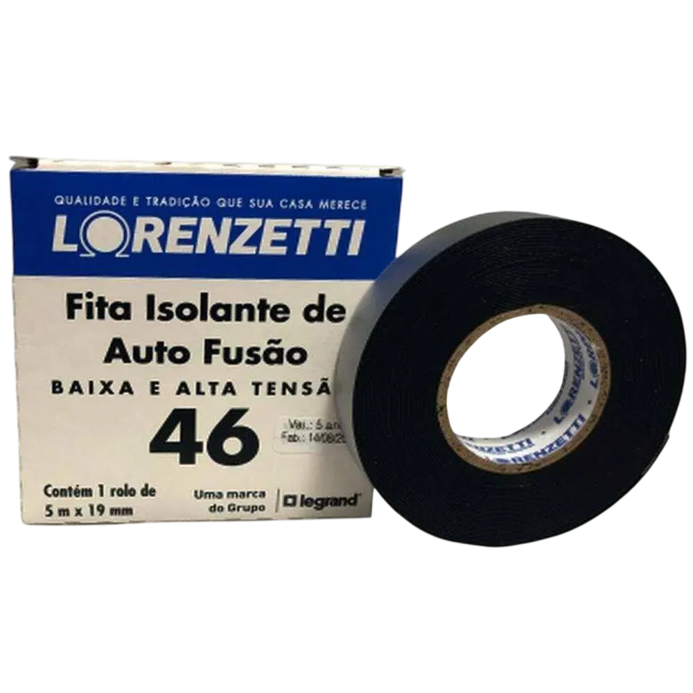 Lorenzetti Fita Isolante de Autofusão de Alta Tensão AF-5M para Isolação Elétrica e Vedação Hidrófuga 19mm x 5m