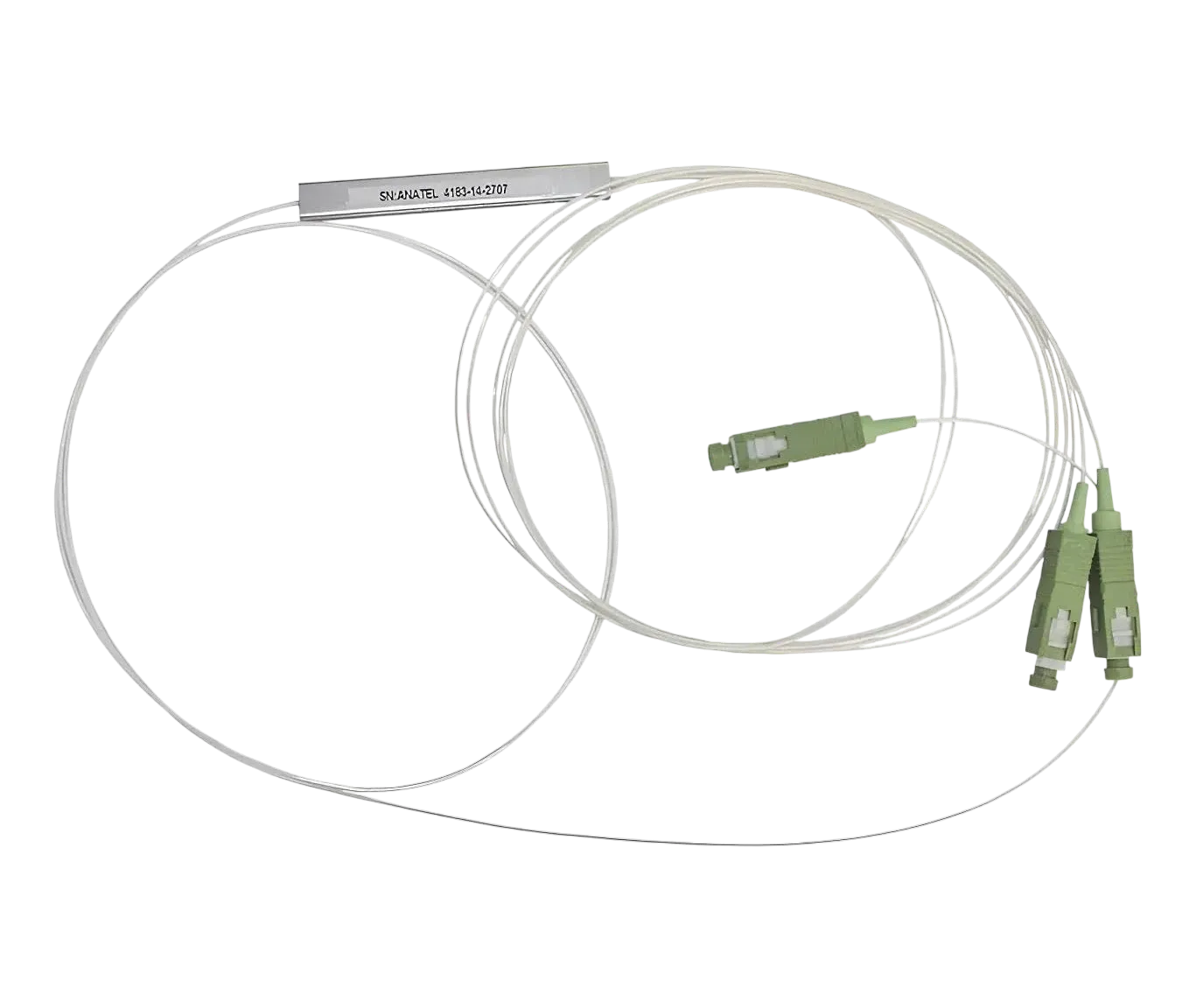 Splitter Óptico Balanceado 1x2 PLC Conectores SC/APC Monomodo G.657.A1 para Redes FTTH GPON - Profissional