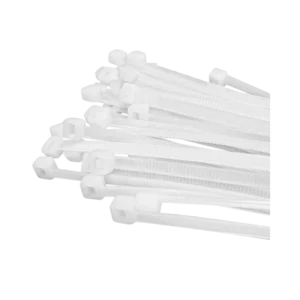 Abraçadeira de Nylon 5,2x300mm Branca Poliamida 6.6 Auto-travante Pacote com 100 Unidades - Profissional