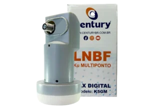 LNBF Multiponto Banda Ku Universal Century K5GM Alto Ganho 1 Saída F-Fêmea
