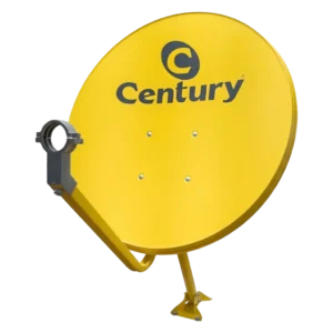 Antena Parabólica Offset Banda Ku 60cm Century com Suporte e Logomarca Amarela