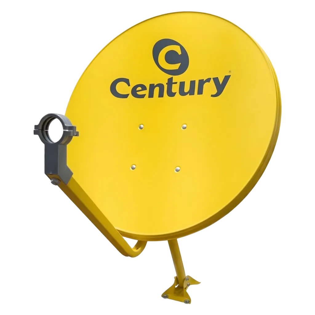 Antena Parabólica Offset Banda Ku 60cm Century com Suporte e Logomarca Amarela