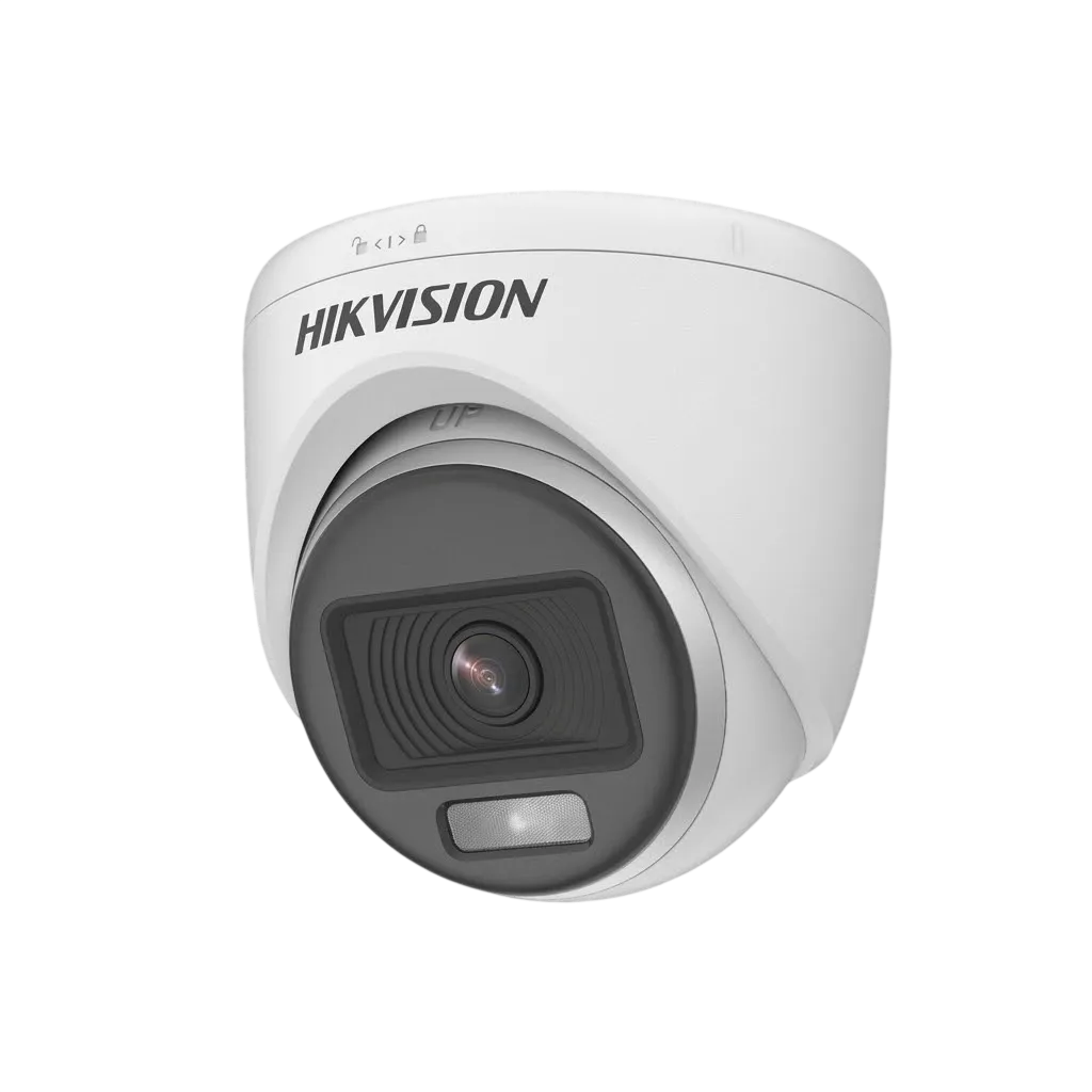 Hikvision DS-2CE70DF0T-PF Câmera Turret Plástica Híbrida 4 em 1 ColorVu Full HD 1080p Lente 2.8mm Luz Branca 20m