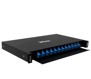 Distribuidor Interno Óptico DIO 2Flex 12 FO Completo SC/APC 1U 19 Polegadas - FDIO-12-APC