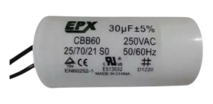 Capacitor de Partida e Marcha com Fio 30uF 250VAC Rossi para Automatizadores de Portão - R-13035