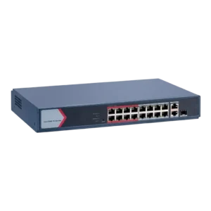 Hikvision DS-3E1318P-EI/M Switch Smart Managed 18 Portas 16 Fast PoE 1 Uplink Gigabit RJ45 1 Uplink Gigabit SFP 130W