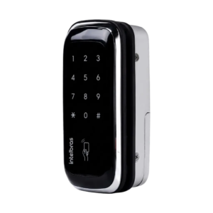 Fechadura Digital para Porta de Vidro Intelbras FR 400 Touch Screen Senha e Tag RFID Preta
