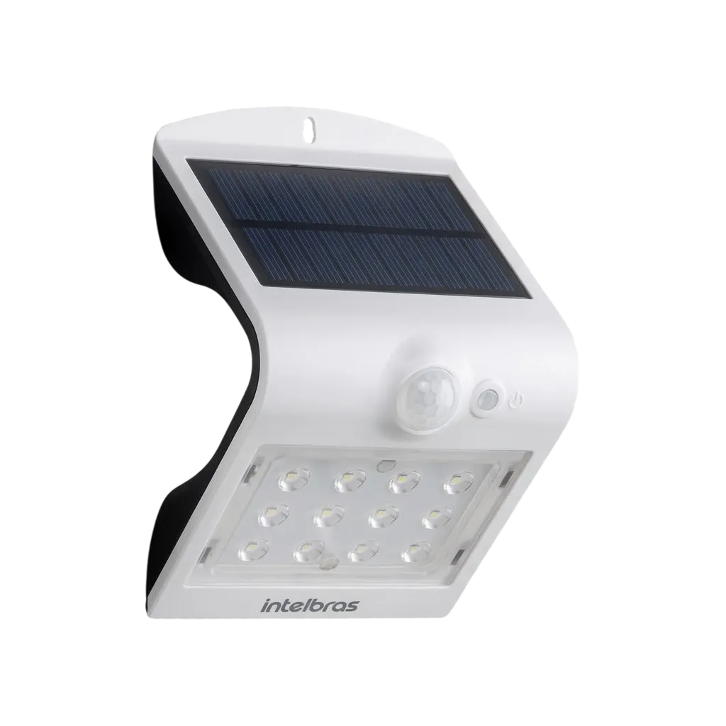 Arandela Solar Integrada Intelbras ASI 220 Luz Branca IP65 220 Lumens com Sensor de Presenca