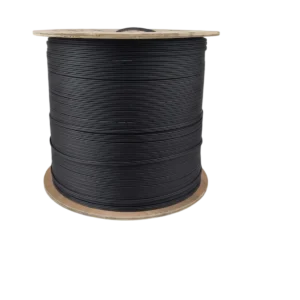 Cabo de Fibra Óptica Drop Flat Compacto Optictimes 1 FO Monomodo G.657.A1 com Mensageiro Metálico Bobina de 1km