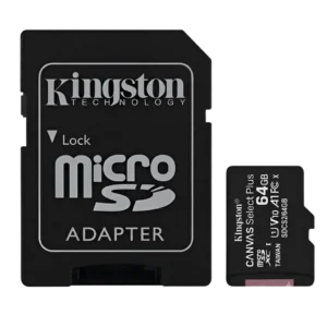 Cartão de Memória MicroSDXC 64GB Kingston Canvas Select Plus Class 10 UHS-I + Adaptador SD