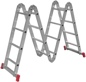 Escada Articulada de Alumínio Botafogo 3x4 Multifuncional 12 Degraus 4 Sessões Capacidade 150kg ESC0099