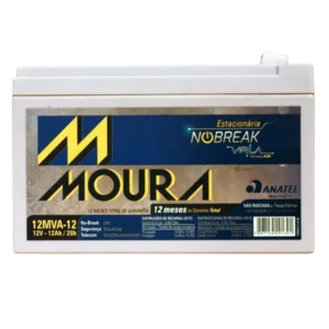 Bateria Selada VRLA AGM Moura 12MVA-50 12V 50Ah Estacionária de Alta Performance para Nobreak e Telecom