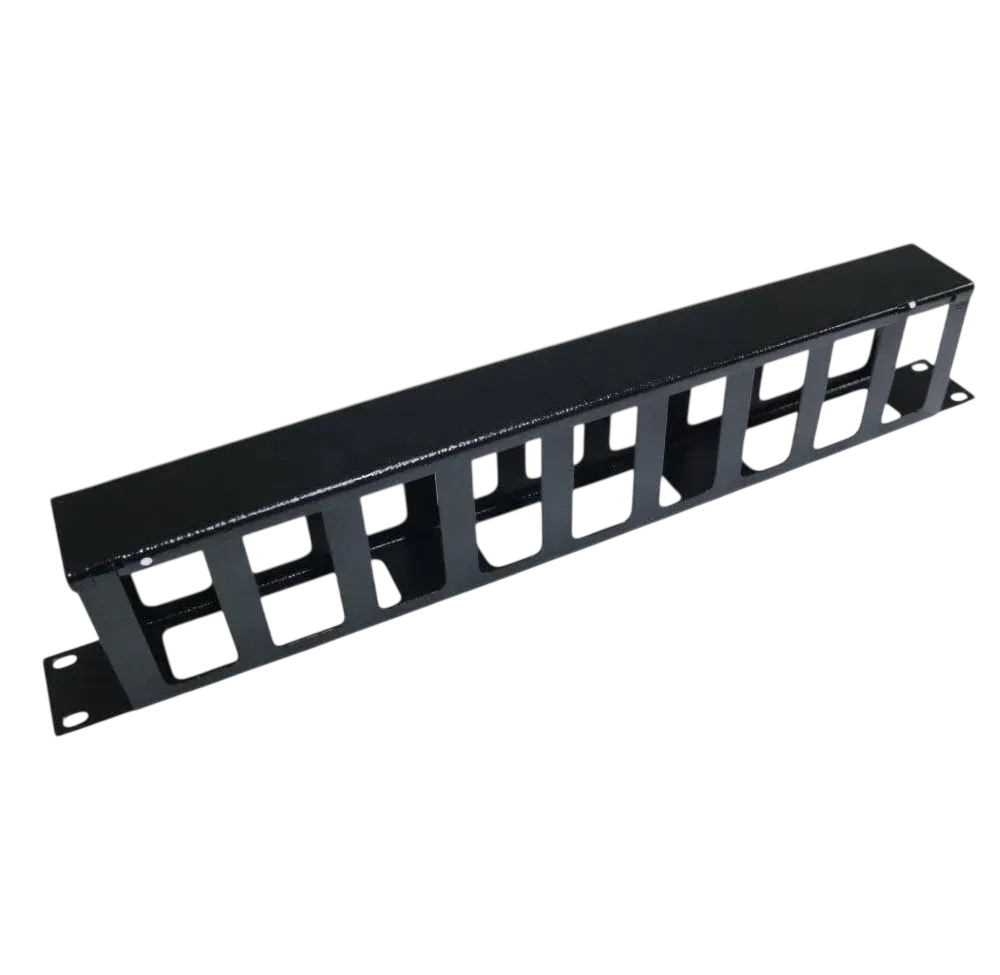 Volt Expertise Guia de Cabos Metálico Horizontal para Rack de Telecomunicações 19 Polegadas 1U x 50mm Preto