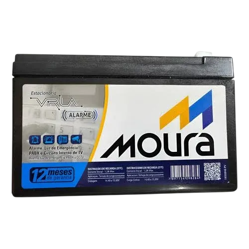 Bateria Selada VRLA AGM Moura Nobreak 12V 5Ah 12MVA-5 (14001312) Isenta de Manutenção F2
