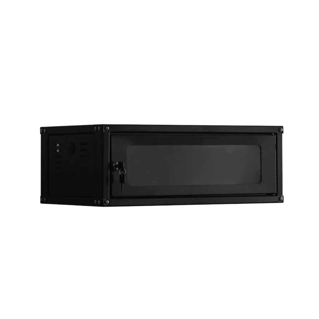 Mini Rack de Parede 19 Polegadas Expertise Metal 5U x 370mm Preto para CFTV e Redes