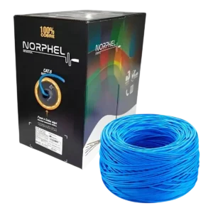 Cabo de Rede U/UTP Cat6 4 Pares Norphel Sólido 100% Cobre Azul Caixa 305m