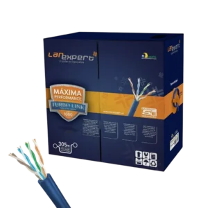 Cabo de Rede U/UTP Cat5e 4 Pares Lan Expert Turbo Link 100% Cobre Azul Caixa 305m