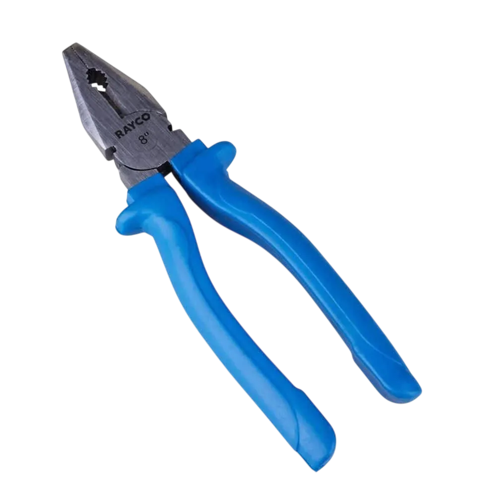 Alicate Universal 8 Polegadas Rayco em Aço Carbono Forjado com Cabo Isolado Azul 200mm