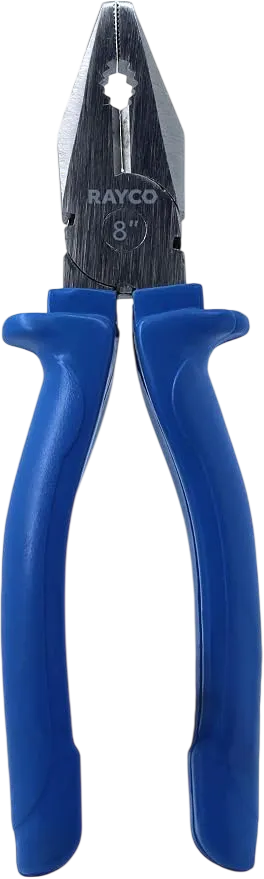 Alicate Universal 8 Polegadas Rayco em Aço Forjado com Cabo Ergonômico Azul para Condutores de até 10mm