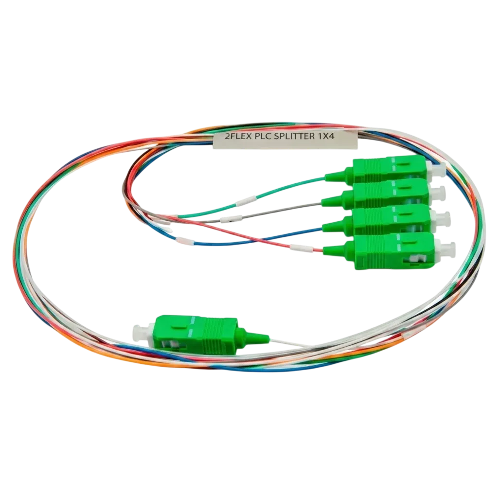 Splitter Óptico PLC Balanceado 1x4 SC/APC 2Flex - 2F-FSPLIT-X4-SC-APC