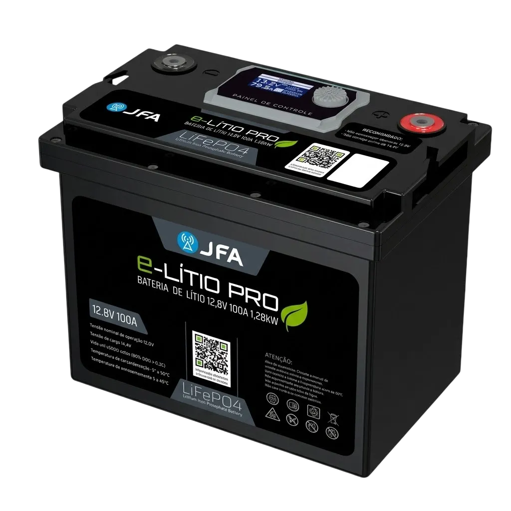 Bateria de Litio LiFePO4 JFA Pro 12.8V 100Ah JFA100A com BMS Integrado