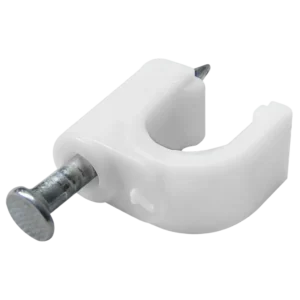 Fixa Cabo Coaxial RG6 Nova Era Branco - Pacote com 100 Unidades