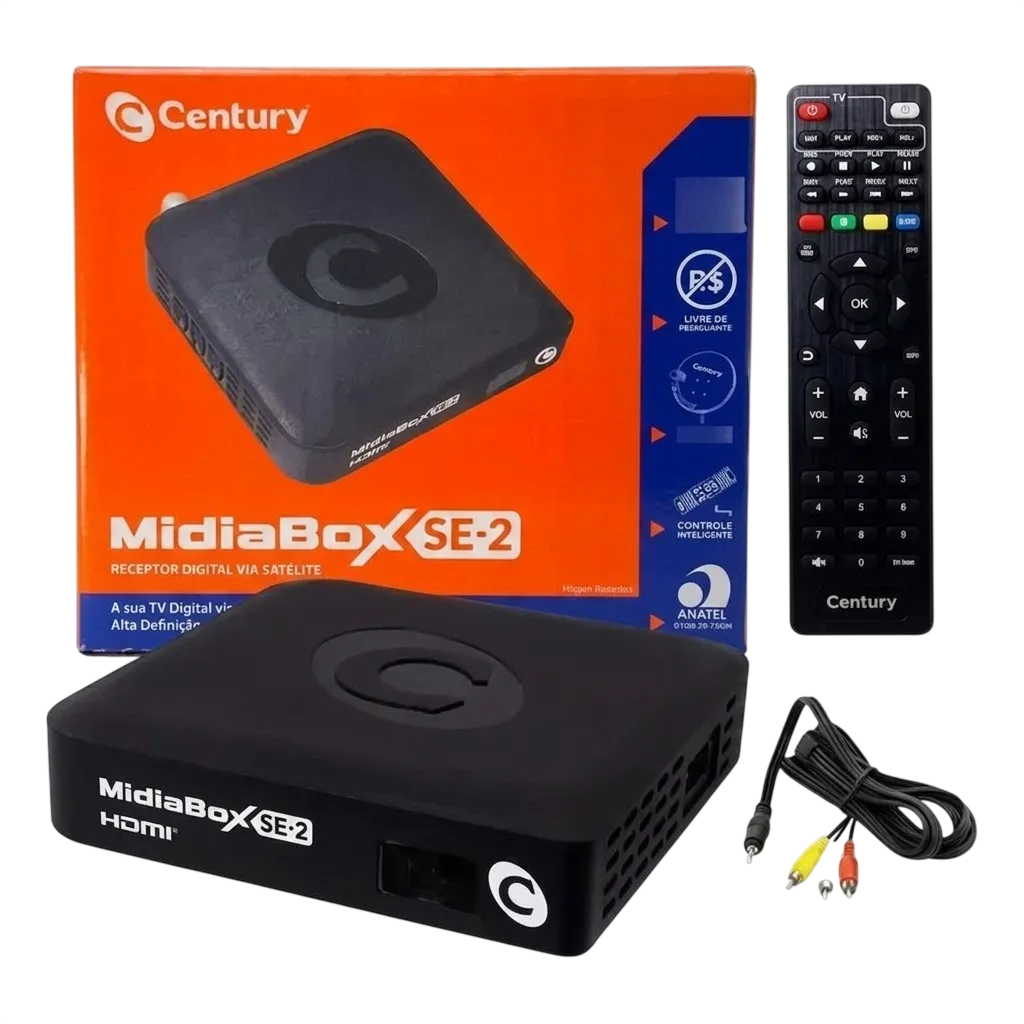 Receptor Digital de TV via Satélite Century MidiaBox SE-2 - Banda Ku